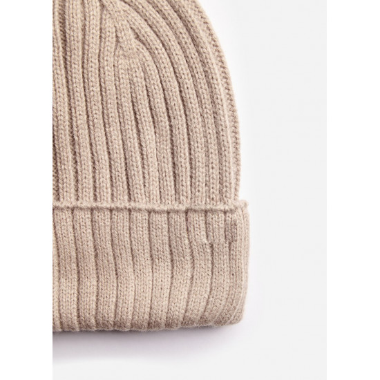 CHANNING RIB BEANIE - MOCHA