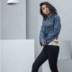 Cropped Denim Jacket For Women Blue