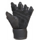 Wrist Wrap Weight Lifting Gloves w/Split Leather Palm