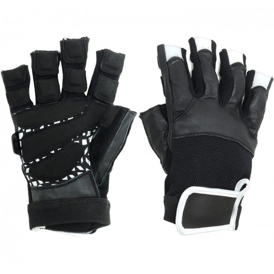  Premium Leather Weight Lifting Gloves w/Super Grip Pads