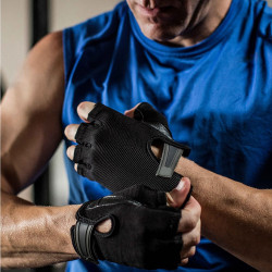 Weightlifting Gloves with StretchBack Mesh and Leather Palm