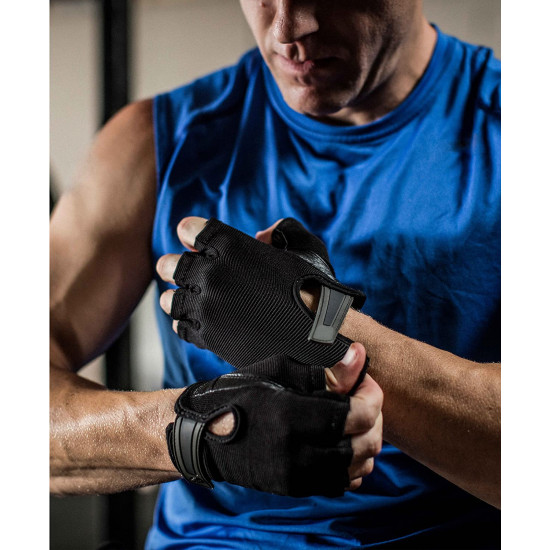 Weightlifting Gloves with StretchBack Mesh and Leather Palm