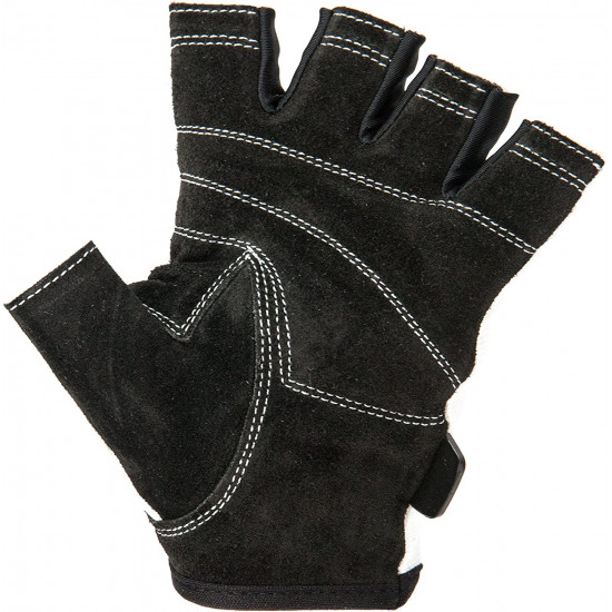 Mens Basic Leather Fingerless Weight Lifting Gloves