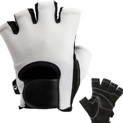 Mens Basic Leather Fingerless Weight Lifting Gloves