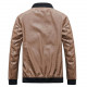 Men PU Zip Up Bomber Jacket