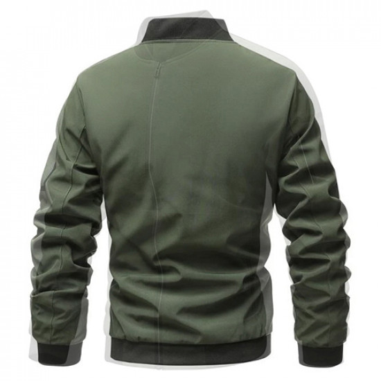 Men Zipper Decoration Bomber Jacket