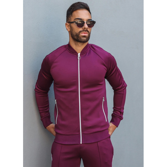 POLY BASEBALL FULL ZIP - WINE