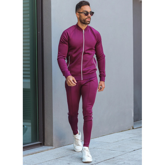 POLY BASEBALL FULL ZIP - WINE