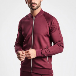 POLY BASEBALL FULL ZIP - WINE