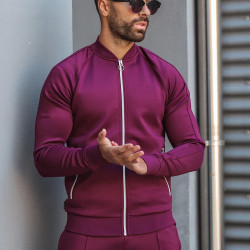 POLY BASEBALL FULL ZIP - WINE