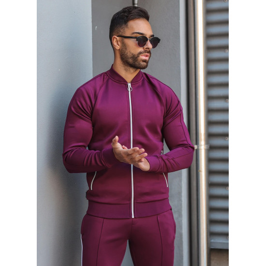 POLY BASEBALL FULL ZIP - WINE