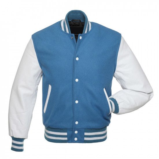  Leather Sleeve  Varsity Wool Jacket