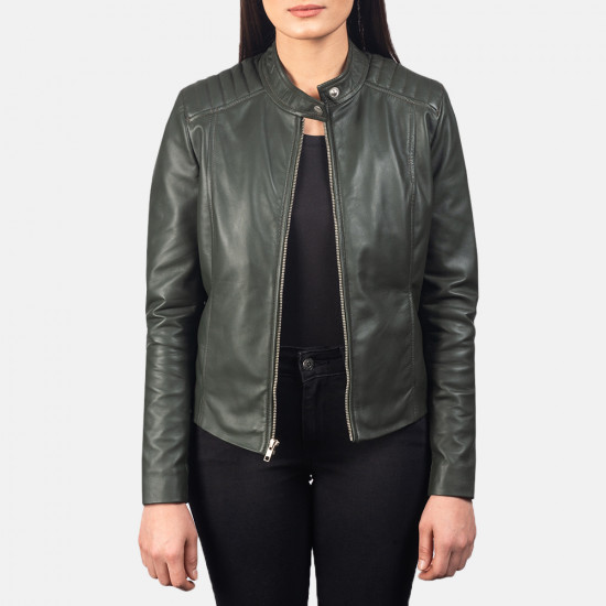 Kelsee Green Leather Jacket