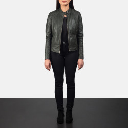 Kelsee Green Leather Jacket