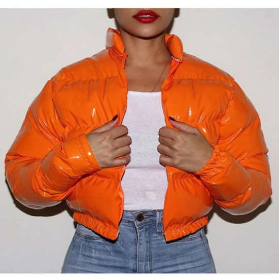 Winter Down Jacket Women  Color Cropped  Jacket