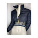 croptop denim bubble jacket