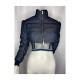 croptop denim bubble jacket