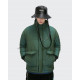  Reflective Stand Collar Zipper Bubble Coat