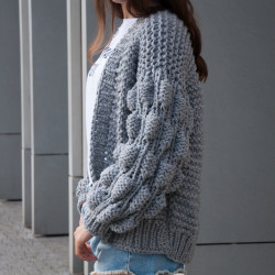 Gray Kimono Cardigan Bubble