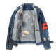  Men's Denim Jacket Ripped Distressed Jeans Jacket