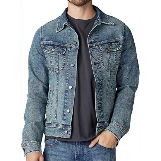  Men's Denim Jacket, Old School, Medium