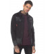 Distressed Denim Jacket Skinny Fit - Black