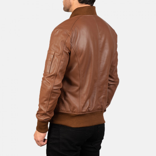  Brown Leather Bomber