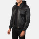 Black Leather Bomber Jacket