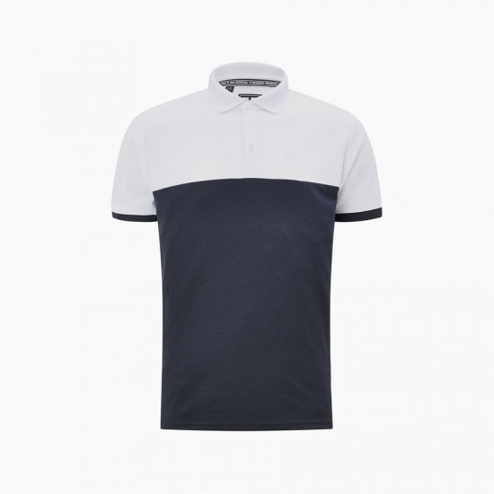 Block Polo Shirt - Anthracite/White