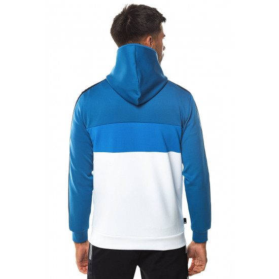 Triple Panel Taped Full Zip Poly Track Top With Hood