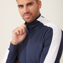 Full Zip Poly Panel Track Top - Insignia/White 