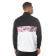 Floral Panel Block Poly Track Top - Black/White