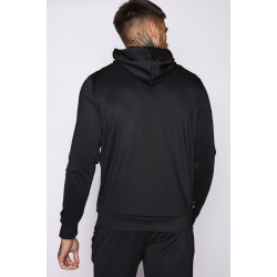 Colour Pop Trims Hooded Poly Track Top - Black/Neon Green