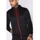 Colour Pop Trims Hooded Poly Track Top - Black/Hot Red