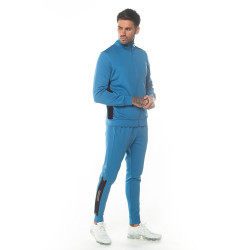 Asymmetric Poly Track Pants - Deep Water Blue