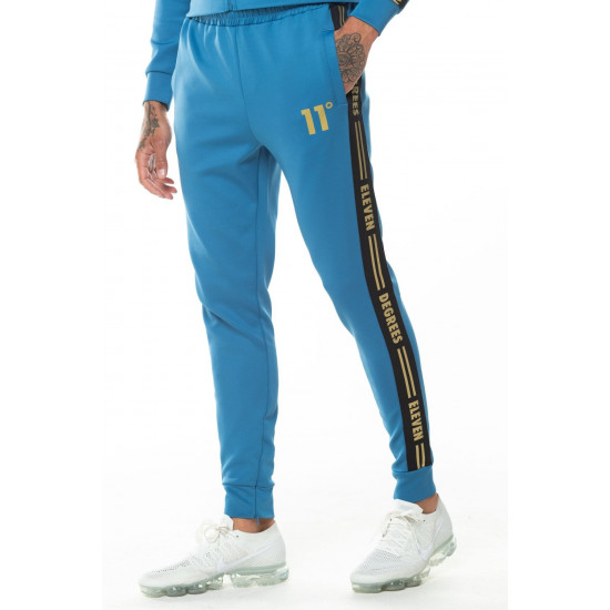 Asymmetric Poly Track Pants - Deep Water Blue