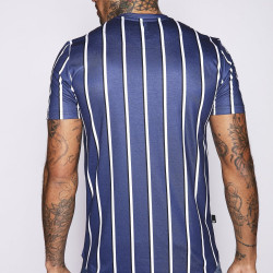 Pin Stripe T-Shirt - Navy/White