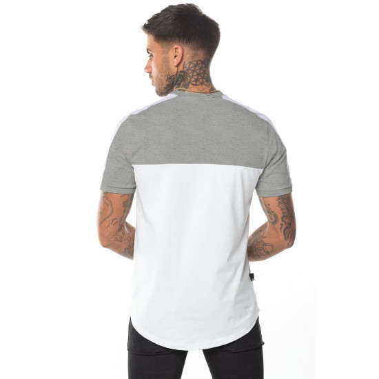 Panel Block T-Shirt - White/Light Grey