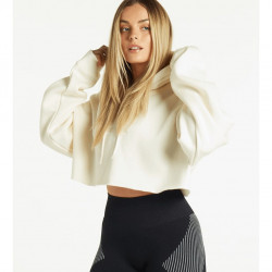 Pursue Fitness Oversized Crop Hoodie Nude