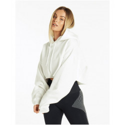 Pursue Fitness Oversized Crop Hoodie White