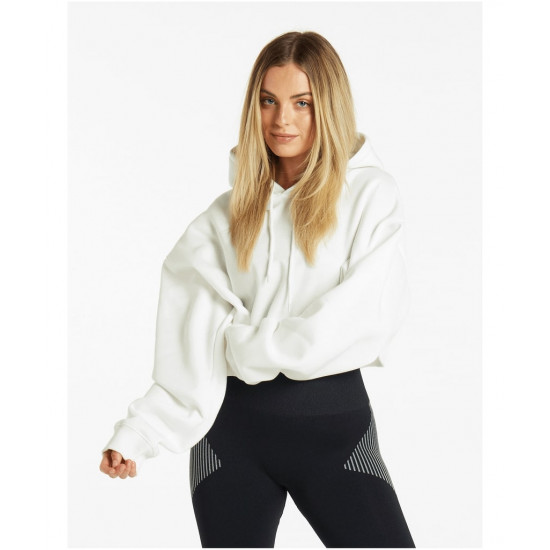 Pursue Fitness Oversized Crop Hoodie White