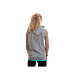  Muscle Joe Fitted Sleeveless Hoodie Grey