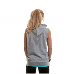  Muscle Joe Fitted Sleeveless Hoodie Grey