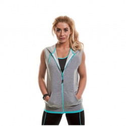  Muscle Joe Fitted Sleeveless Hoodie Grey