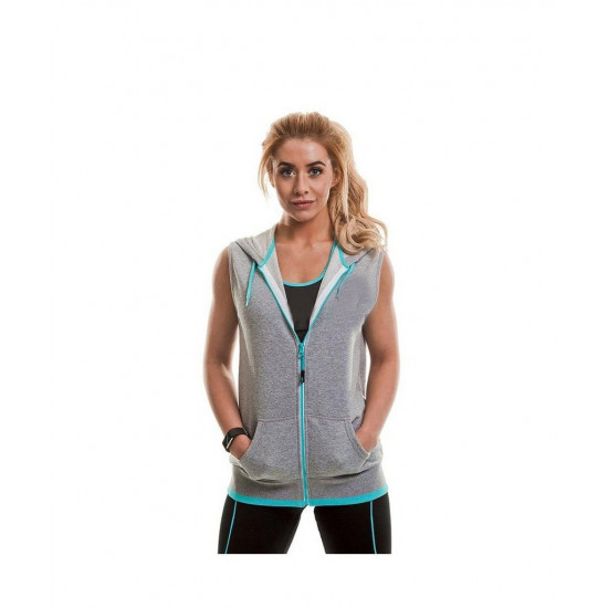  Muscle Joe Fitted Sleeveless Hoodie Grey