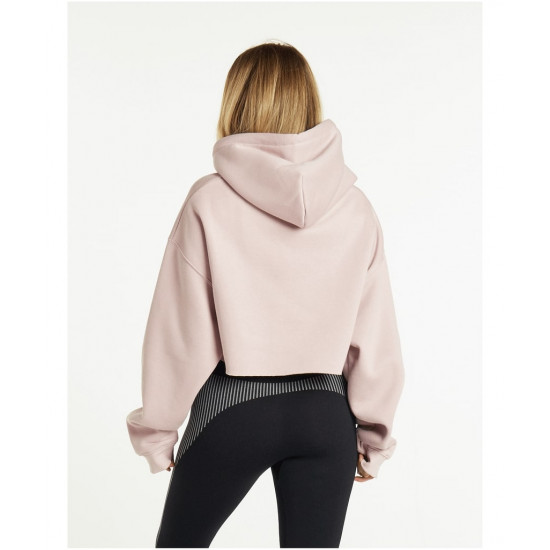 Pursue Fitness Oversized Crop Hoodie Dusky Pink