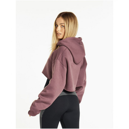 Pursue Fitness Oversized Crop Hoodie Purple