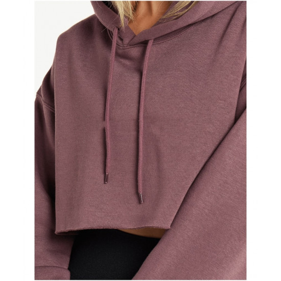 Pursue Fitness Oversized Crop Hoodie Purple