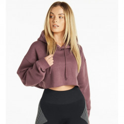 Pursue Fitness Oversized Crop Hoodie Purple