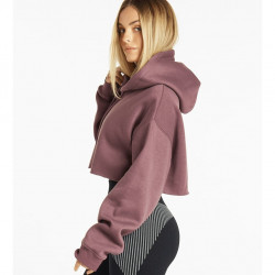 Pursue Fitness Oversized Crop Hoodie Purple